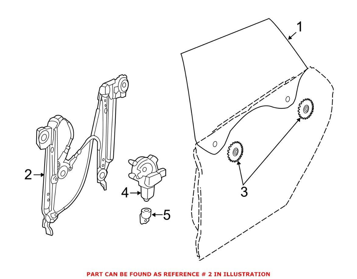 Window Regulator - Rear Passenger Side